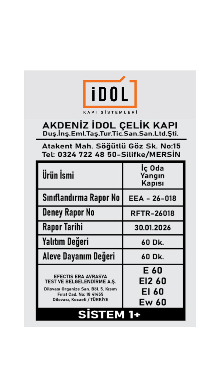 Otel Oda Kapısı Y802 — Krem sertifikası